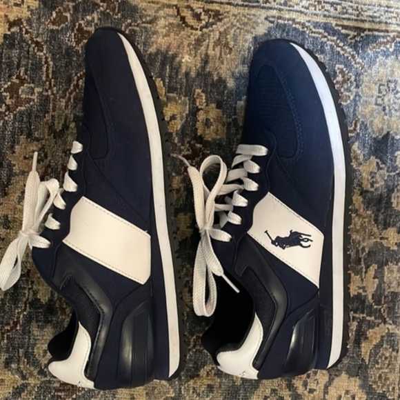 Polo Ralph Lauren Jogger Suede & Mesh Blue Sneakers US Men's Size 9.5 - Picture 5 of 10